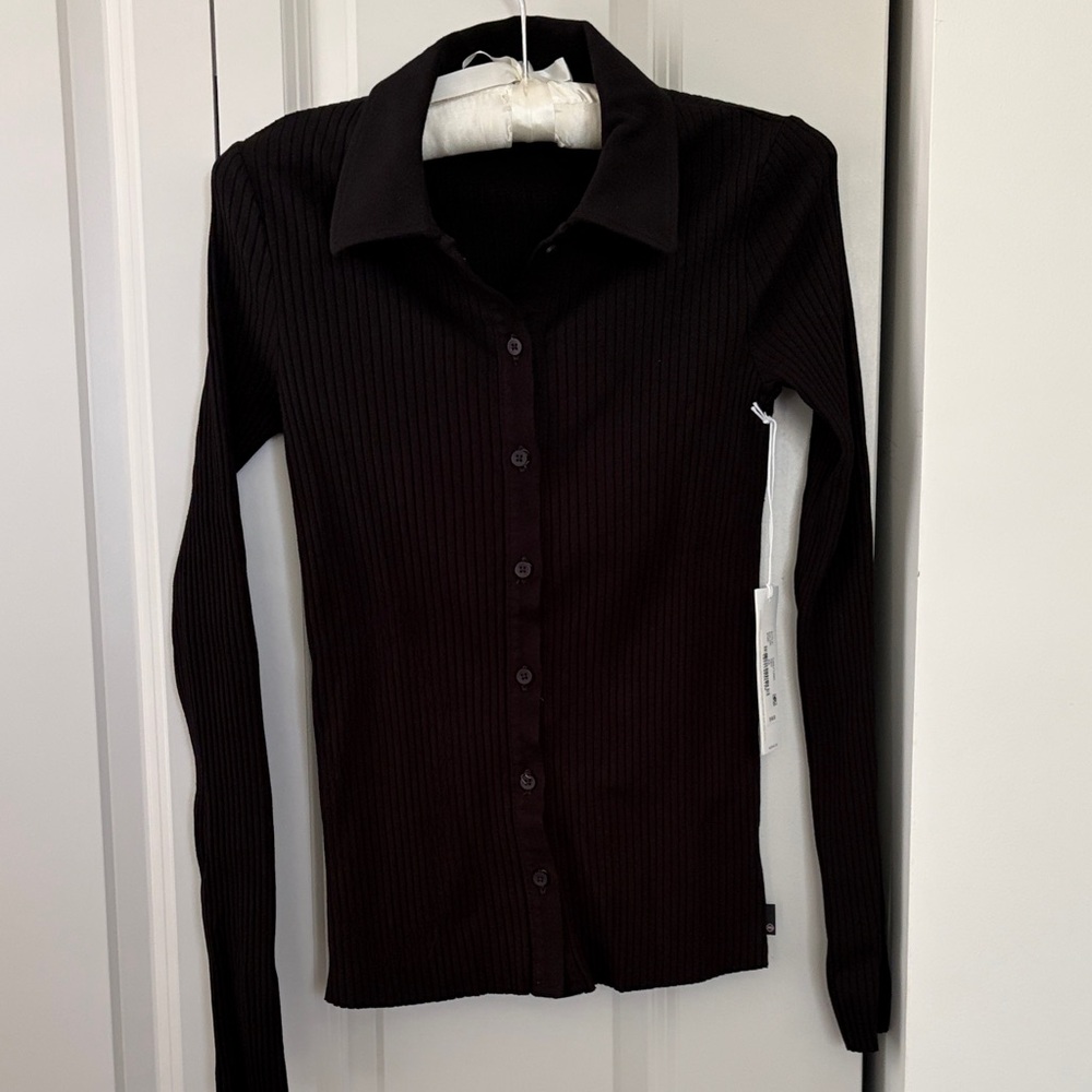 AG Adriano Goldschmied Black Button Down Shirt